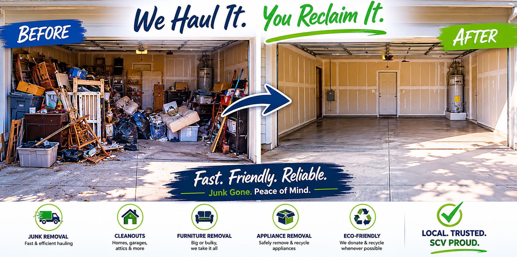 Carlsbad junk removal before and after